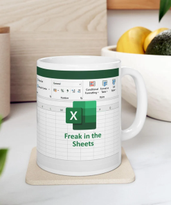 Freak In The Sheet Mug, Excel Mug Shortcut, Mug Excel, Accountant Gift, Accountant Mug, Tax Accountant Gift