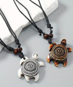Women Men's Carved Hook Turtle Charm Adjustable Surfer Necklace Jewelry Gift