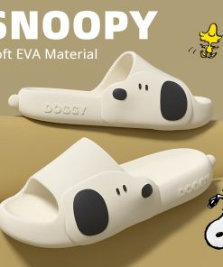 Snoopy Cartoon Doggy Slippers Cute Cartoon Summer Soft Sole Slipper Women Man Bath Flip Flops EVA Non-slip Casual Shoes Sandal