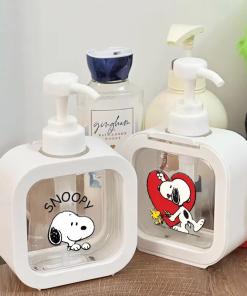 1PCS Snoopys Soap Dispenser White Liquid Lotion Hand Pump Soap Dispenser Refillable Shampoo Bottle Plastic Hand Soap Dispenser