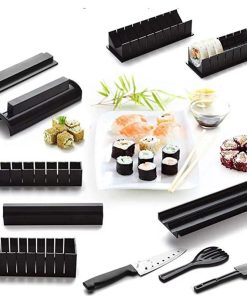 10 unids/set Kit de fabricación de Sushi bola de arroz japonesa molde en rollo de pastel DIY herramienta de fabricación de Sushi casera herramientas de cocina de plástico para hacer Sushi