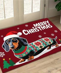 Dachshund Christmas Doormat