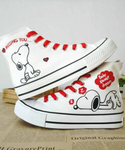 Snoopy High Top Canvas Shoes