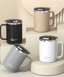 WORTHBUY 304 Stainless Steel Double Wall Insulated Coffee Mug With Handle Portable Sealed Water Cup Large Capacity Drinking Cup